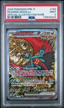 Pokemon PSA 9 Roaring Moon Ex #162 PRE IT Special Illustration 2025 Italiano - Image 2