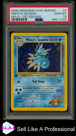 MISTY'S SEADRA HOLO-1ST EDITION POKEMON GYM HEROES 2000 9 PSA 10 - Image 1
