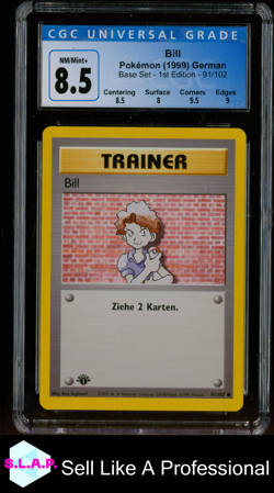 BILL 1ST EDITION POKEMON 91 1999 BASE SET NON FOIL DEUTSCH CGC 8,5 - Image 1