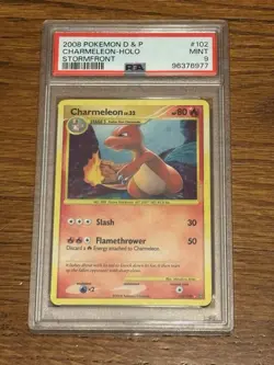 Charmeleon 102/100 Holo Secret Rare Pokemon 2008 D&P Stormfront PSA 9 MINT - Image 1
