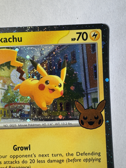 Pikachu 018/091 - Pokemon TCG Trick or Trade 2024 - Cosmos Holo Halloween Stamp - Image 3