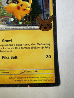 Pikachu 018/091 - Pokemon TCG Trick or Trade 2024 - Cosmos Holo Halloween Stamp - Image 4