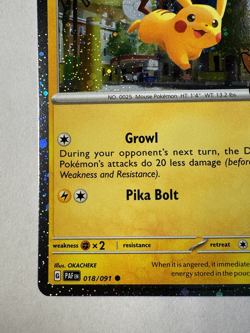 Pikachu 018/091 - Pokemon TCG Trick or Trade 2024 - Cosmos Holo Halloween Stamp - Image 5