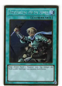 Yugioh VERSTARKUNG FUR DIE ARMEE , pgld-de058 Gold Rare deutsch Near Mint - Image 1