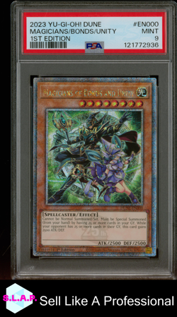 MAGICIANS/BONDS/UNITY 1ST EDITION YU-GI-OH! DUNE QCSR 2023 EN000 PSA 9 - Image 1