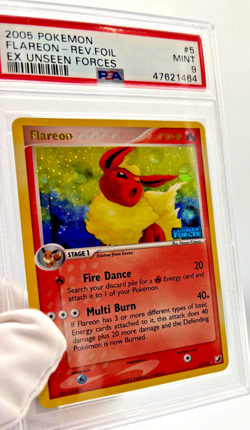 Pokemon Cards - PSA 9 Flareon 5/115 - Ex Unseen Forces Reverse Holo - MINT PSA9 - Image 3
