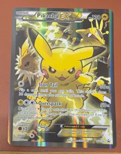POKEMON TCG PIKACHU EX JUMBO CARD XY124 BLACK STAR PROMO IN MINT CONDITION - Image 1
