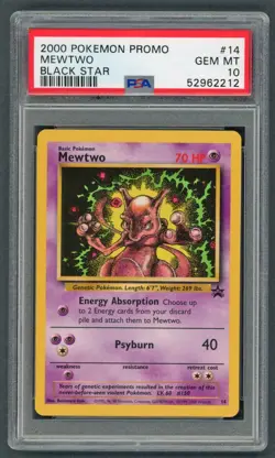 Pokemon Cards - PSA 10 Mewtwo 14 - Black Star Promo - GEM MT - PSA10 - Image 1