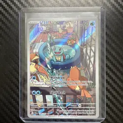 Pokemon Squirtle TCG Stellar Crown Illustration Rare Holo Card 148/142 Sv07 - Image 1