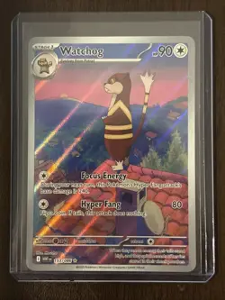 Pokemon TCG Watchog 153/086 White Flare Illustration Rare Card NM/M Condition - Image 1