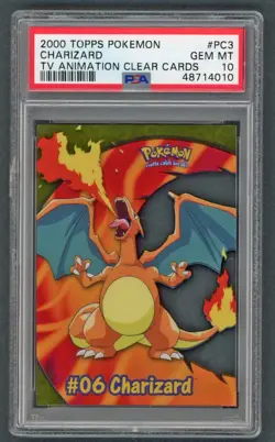 Pokemon Cards - PSA 10 Charizard 06 PC3 - Topps Clear Cards - GEM MT - PSA10 - Image 1