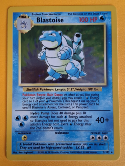 1999 Holo Rare Blastoise 2/102 Base Set Pokemon Card WOTC TCG Original Set - Image 3