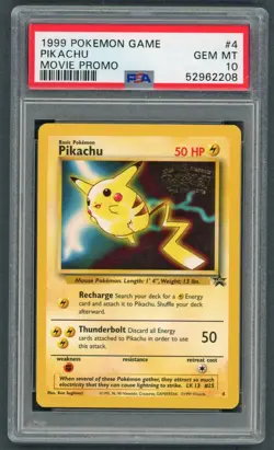 Pokemon Cards - PSA 10 Pikachu 4 - Black Star Promo - GEM MT - PSA10 - Image 1