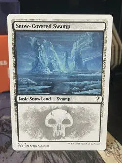 Snow-Covered Swamp White Border #118 Mystery Booster 2 MTG Magic Card - Image 1