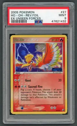 Pokemon Cards - PSA 9 Ho-Oh 27/115 - Ex Unseen Forces Rev Holo STAMPED MINT - Image 1