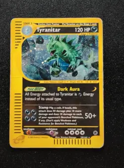 Pokemon Card-Tyranitar-29/165-Expedition- Holo-ENG-Played - Image 1
