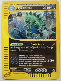 Pokemon Card-Tyranitar-29/165-Expedition- Holo-ENG-Poor - Image 1