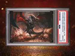 Cavern-Hoard Dragon Smaug Art Card Gold Stamp Signature 61/81 PSA 10 MTG LOTR - Image 1