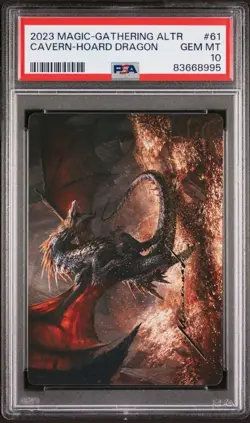Cavern-Hoard Dragon Smaug Art Card Gold Stamp Signature 61/81 PSA 10 MTG LOTR - Image 2