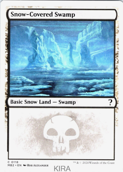 MTG - Snow-Covered Swamp [White Border] - Mystery Booster 2 - 118 - MINT - Image 1