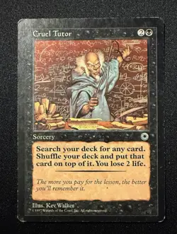 Magic the Gathering MTG - Cruel Tutor - Portal - Moderately Played - Image 1