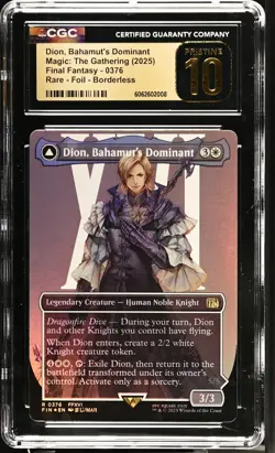 DION, BAHAMUT'S DOMINANT Final Fantasy Borderless Foil Rare CGC Pristine 10 MTG - Image 1