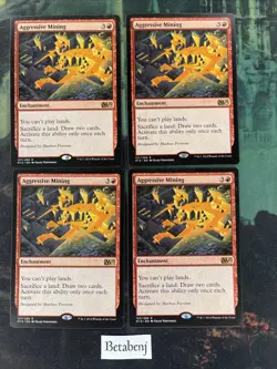 4x MTG Aggressive Mining - Magic 2015 (M15) (Playset) - Image 1
