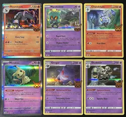 6 Pokemon Card HOLO lot Trick Or Trade Gengar, Houndoom, Mimikyu & More - Image 1