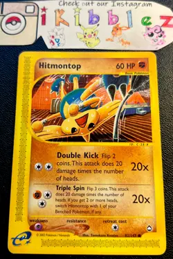 Hitmontop 82/147 LP Non Holo WOTC Aquapolis Pokemon Card. Free Tracked Shipping! - Image 1