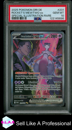 ROCKET'S MEWTWO EX SPECIAL ILL RARE POKEMON DRI DE-DES RIV 2025 231 PSA 10 - Image 1