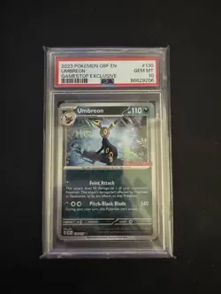 Pokemon PSA 10 2023 Umbreon #130/197 Obsidian Flames Gamestop Promo Reverse Holo - Image 1