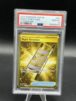 2024 Night Stretcher #251 Hyper Rare SV08 Surging Sparks Pokemon PSA 10 - Image 1