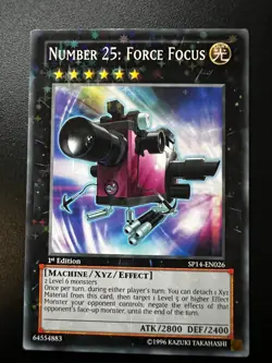 Number 25: Force Focus SP14-EN026 Starfoil Rare 1st Edition Near Mint Yugioh - Image 1