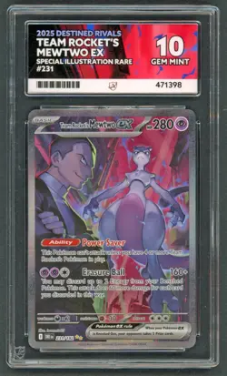 Pokemon Cards - ACE 10 Team Rocket's Mewtwo EX 231/182 - Destined Rivals - PSA - Image 1