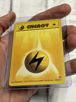 Pokemon TCG Lightning Energy Gym Heroes 130/132 1st Edition LP Pokemon Card WOTC - Image 2