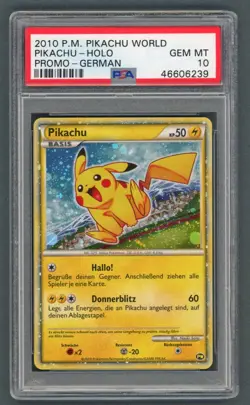 Pokemon Cards - PSA 10 Pikachu German - Pikachu World Promo - GEM MT - PSA10 - Image 1