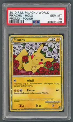 Pokemon Cards - PSA 10 Pikachu Polish - Pikachu World Promo - GEM MT - PSA10 - Image 1