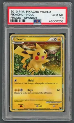 Pokemon Cards - PSA 10 Pikachu Spanish - Pikachu World Promo - GEM MT - PSA10 - Image 1