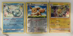 Jolteon Sword & Shield Black star Promo Card Holo & Vaporeon Cosmic Eclipse - Image 1