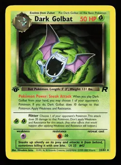 Dark Golbat 24/82 Rare 1st Edition Team Rocket Pokemon Card - Image 1