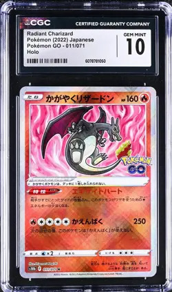 Radiant Charizard 011/071 Pokemon Card GO Japanese CGC 10 Gem Mint - Image 1