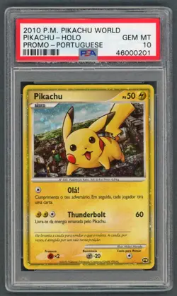 Pokemon Cards - PSA 10 Pikachu Portuguese - Pikachu World Promo - GEM MT - PSA10 - Image 1