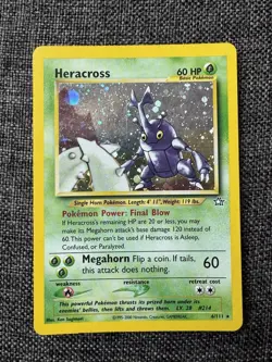 2000 Heracross 6/111 Neo Genesis Holo Rare Lightly Played Pokemon TCG Card - Image 3