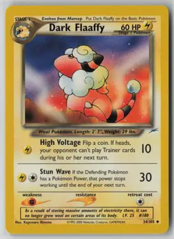 Dark Flaaffy 34/105 Pokemon TCG Neo Destiny Regular Card (Light Play) LP 1 - Image 1