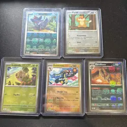 Pokemon Master Ball Pattern Lot of 5 White Flare Black Bolt Pokemon Card Game NM - Image 1