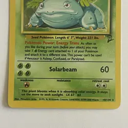 1999 Pokemon Venusaur Holo 18/130 Base Set 2 WOTC Vintage NM Condition - Image 5
