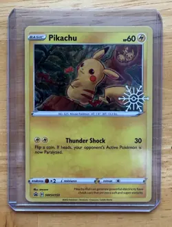 Pikachu SWSH153 - Holiday Calendar Black Star Holo Promo Pokemon Card NM - Image 1