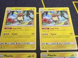 Pokemon TCG Lot (4) Pikachu 30/111 & Alolan Raichu 21/111 Non-Holo Exclusive LP - Image 2