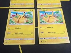 Pokemon TCG Lot (4) Pikachu 30/111 & Alolan Raichu 21/111 Non-Holo Exclusive LP - Image 3