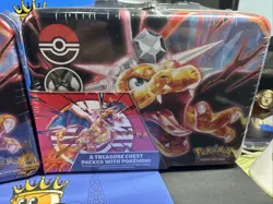 Pokemon - 2023 FALL Collector Treasure Chest TIN SET (6 Packs, 3 Foils, Coin+) - Image 2